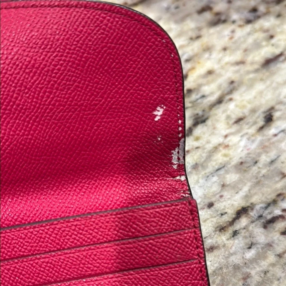 Coach Red Leather Wallet Classic Compact Design